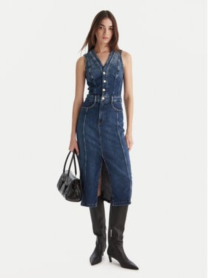 Guess Sukienka jeansowa W5BK40 D0615 Niebieski Regular Fit