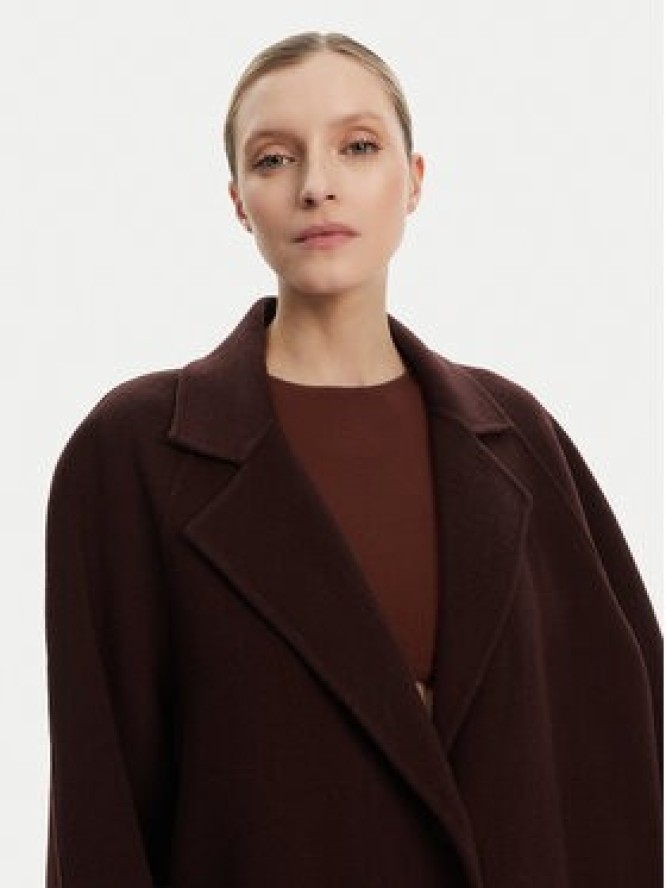 STAUD Płaszcz wełniany Chrysalis R24F8112WL Bordowy Regular Fit