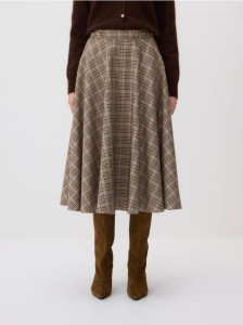 Spódnica midi z wełną - wielobarwny