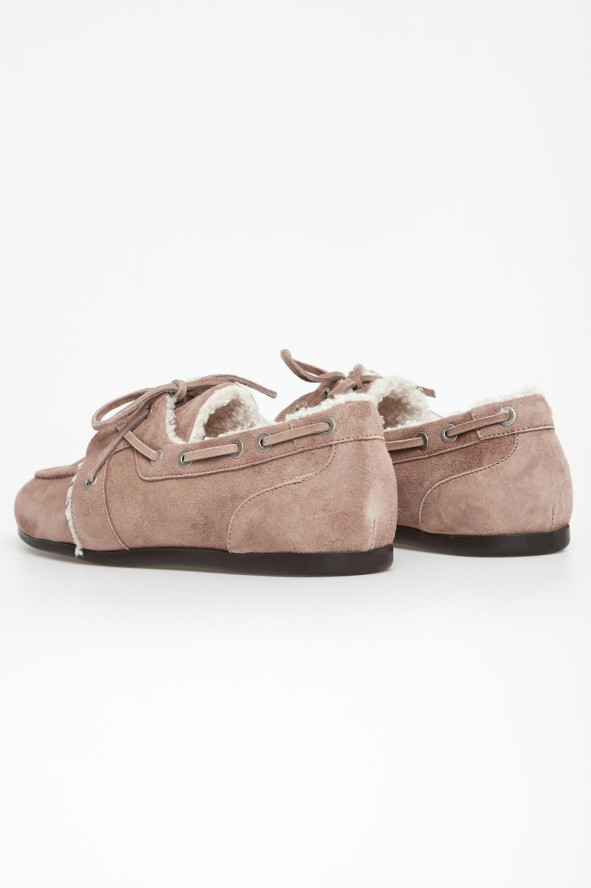 Loafersy damskie zamszowe z futerkiem PESERICO