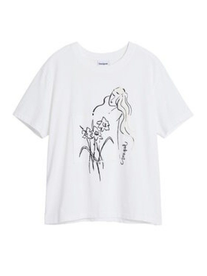 Desigual T-Shirt Paraguay 25SWTKAB Biały Regular Fit