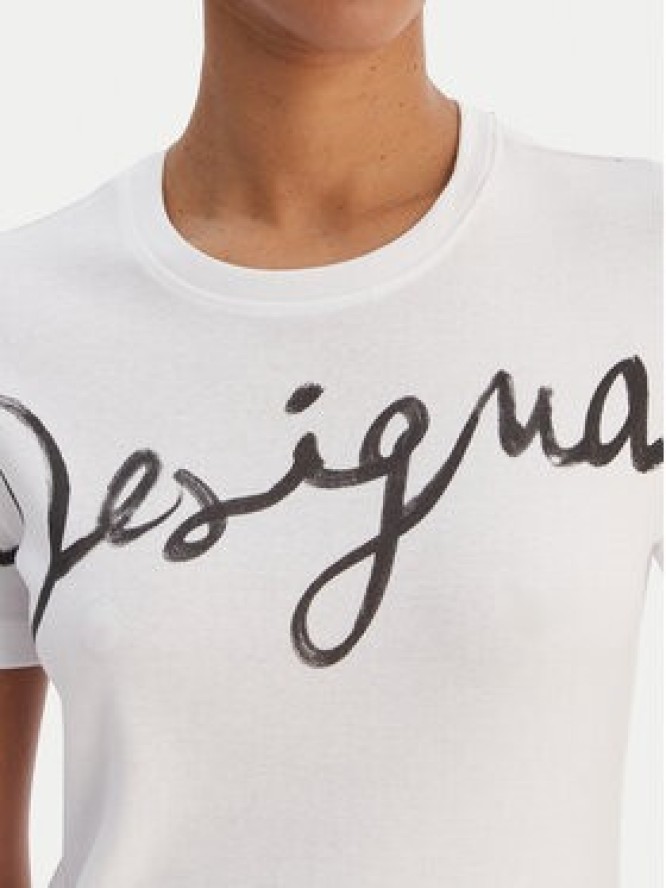 Desigual T-Shirt 26SWTK07 Biały Regular Fit