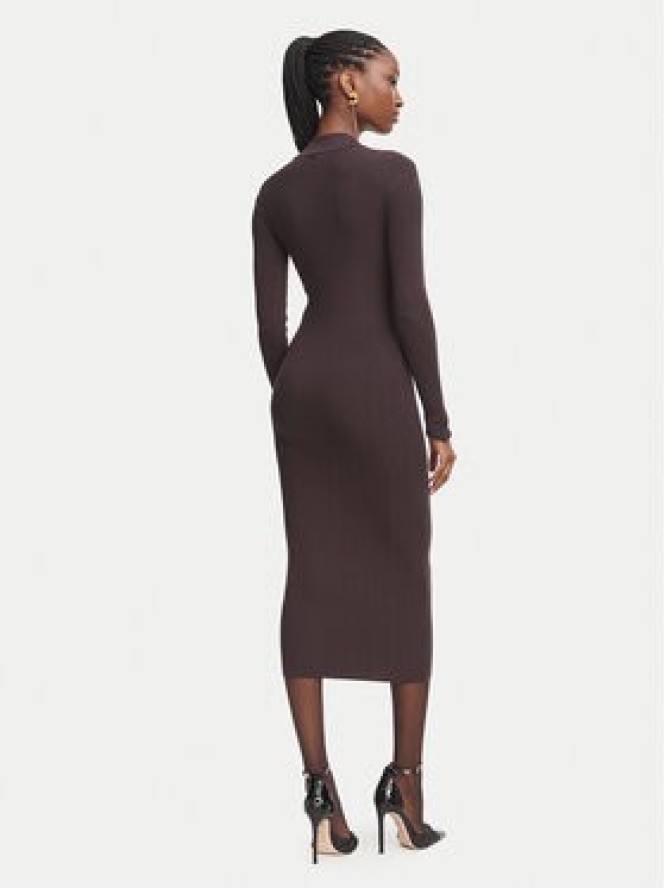 Elisabetta Franchi Sukienka dzianinowa AM-08B-66E2-V380 Brązowy ciemny Slim Fit