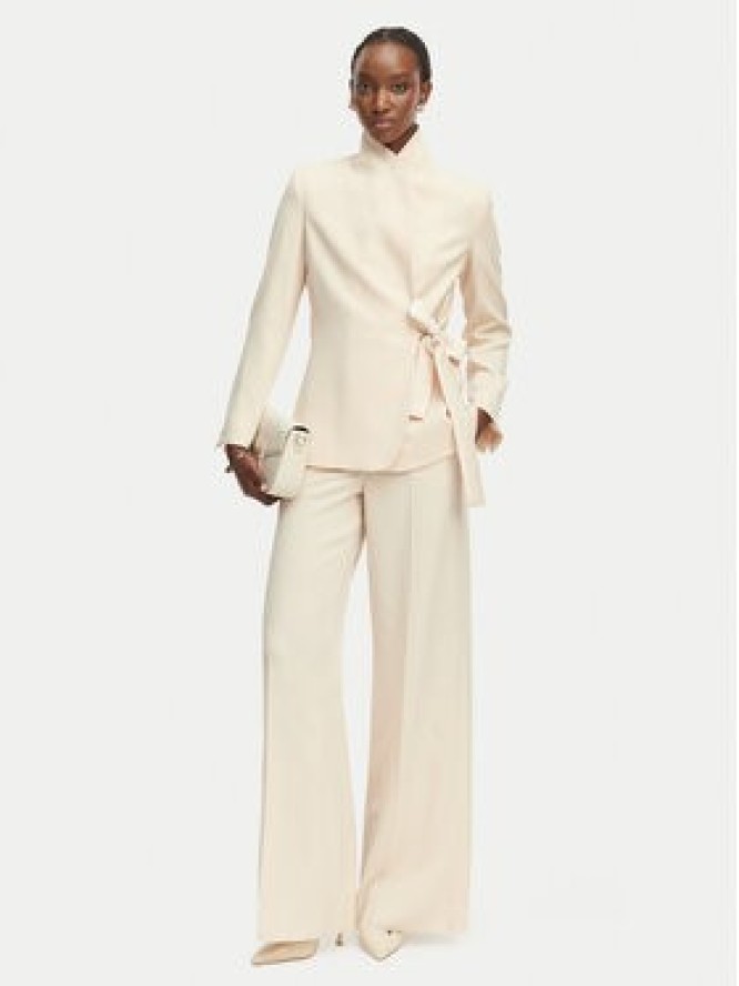 Marella Spodnie materiałowe Stampa 2613131032 Beżowy Straight Fit