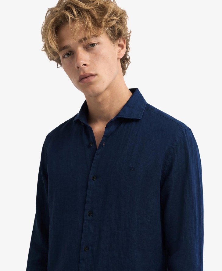 superdry Koszula Riviera lniana z długim rękawem — 100% len, Relaxed Fit