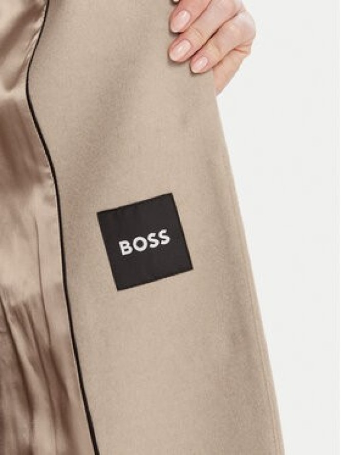 BOSS Płaszcz wełniany Classin 50548371 Beżowy Regular Fit