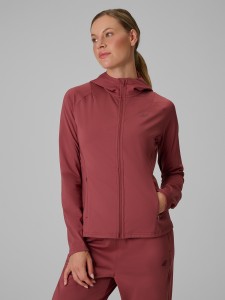 4F Bluza treningowa regular z kapturem damska - brązowa M