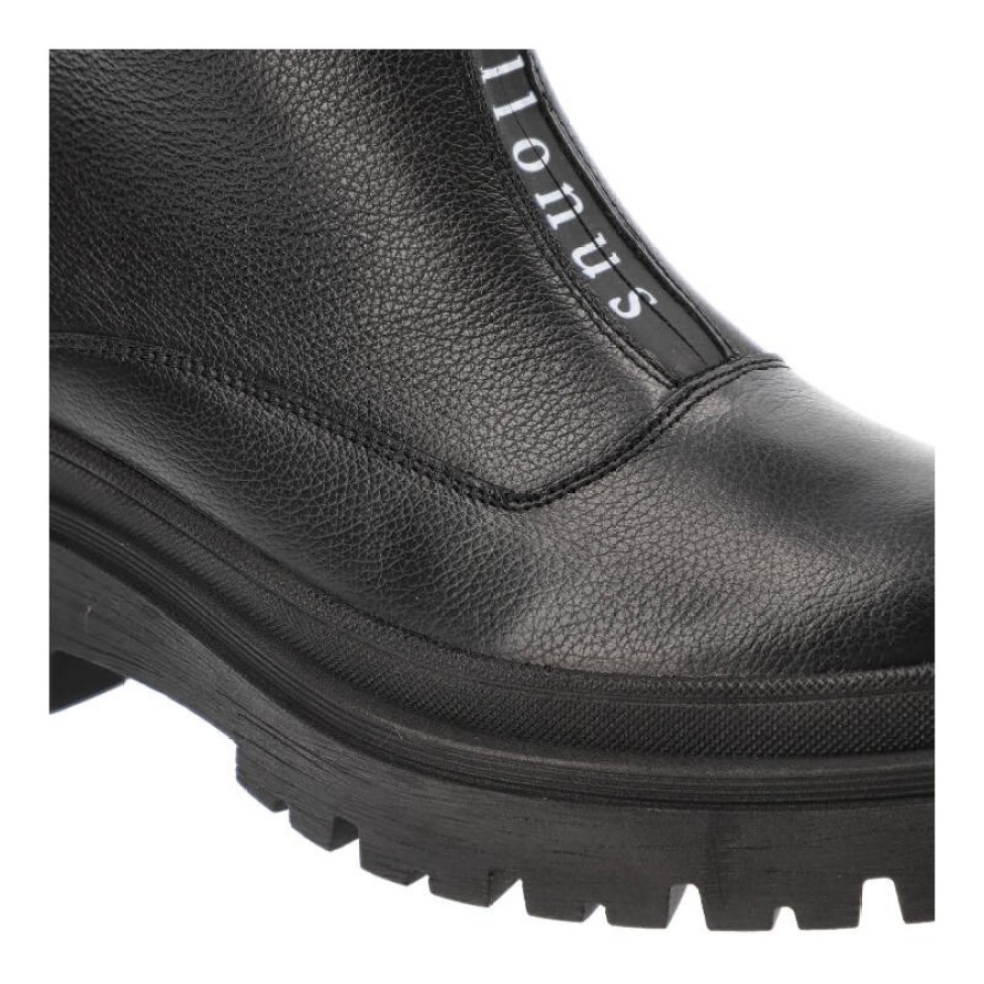 Czarne Botki Pollonus Ocieplane Buty Damskie