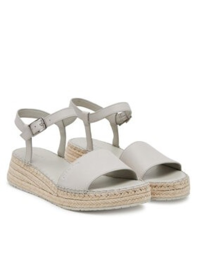 Calvin Klein Espadryle Wedge Rope Sandal Lth HW0HW02546 Biały