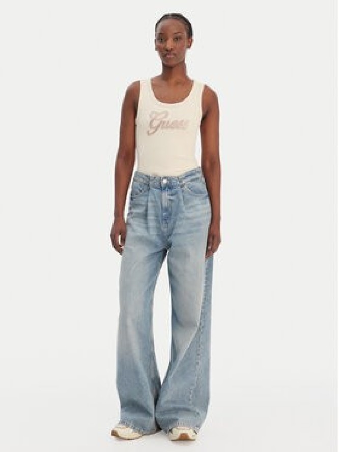 Guess Top W6GP22 K2954 Beżowy Regular Fit