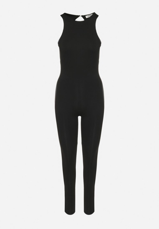 Czarny Kombinezon bez Rękawów z Długimi Nogawkami Fadeni