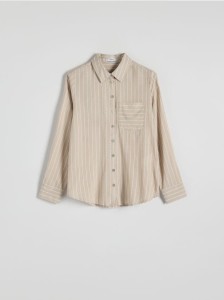 Koszula regular z wiskozy - kremowy