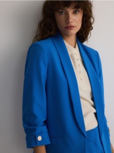 Marynarka z marszczonymi rękawami - niebieski