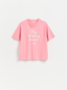 T-shirt z nadrukiem - pastelowy róż