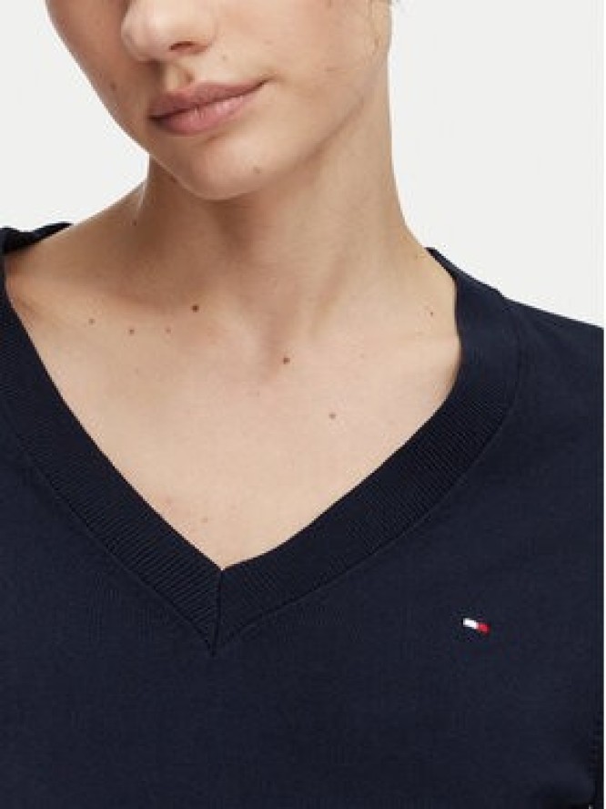 Tommy Hilfiger Sweter Jersy Wine WW0WW40098 Granatowy Regular Fit