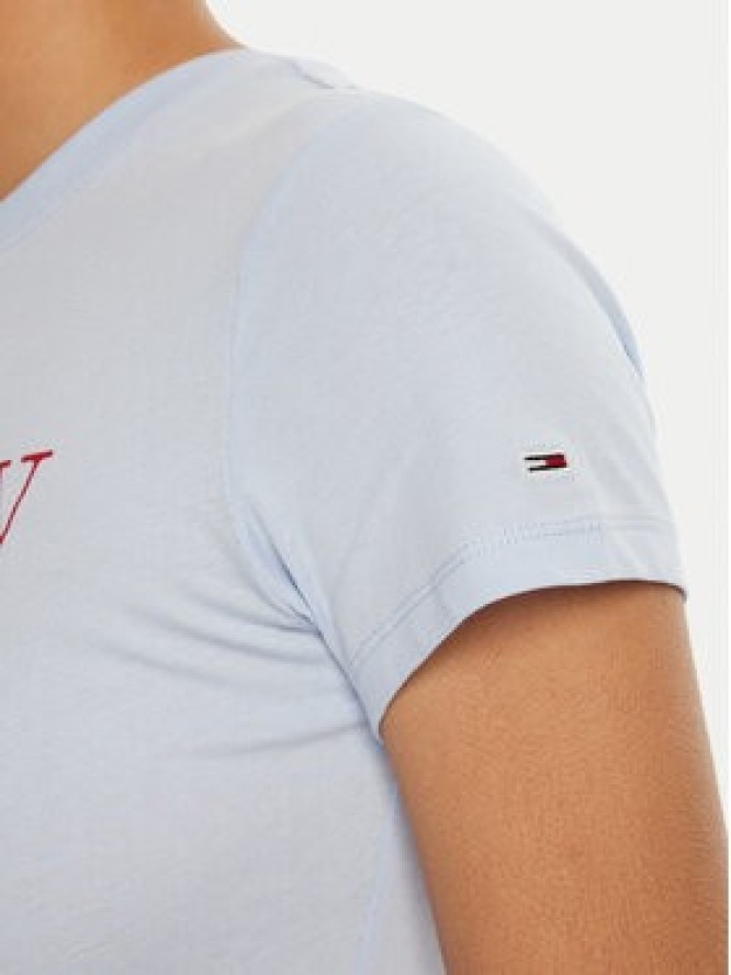 Tommy Jeans T-Shirt Essential DW0DW19447 Błękitny Slim Fit