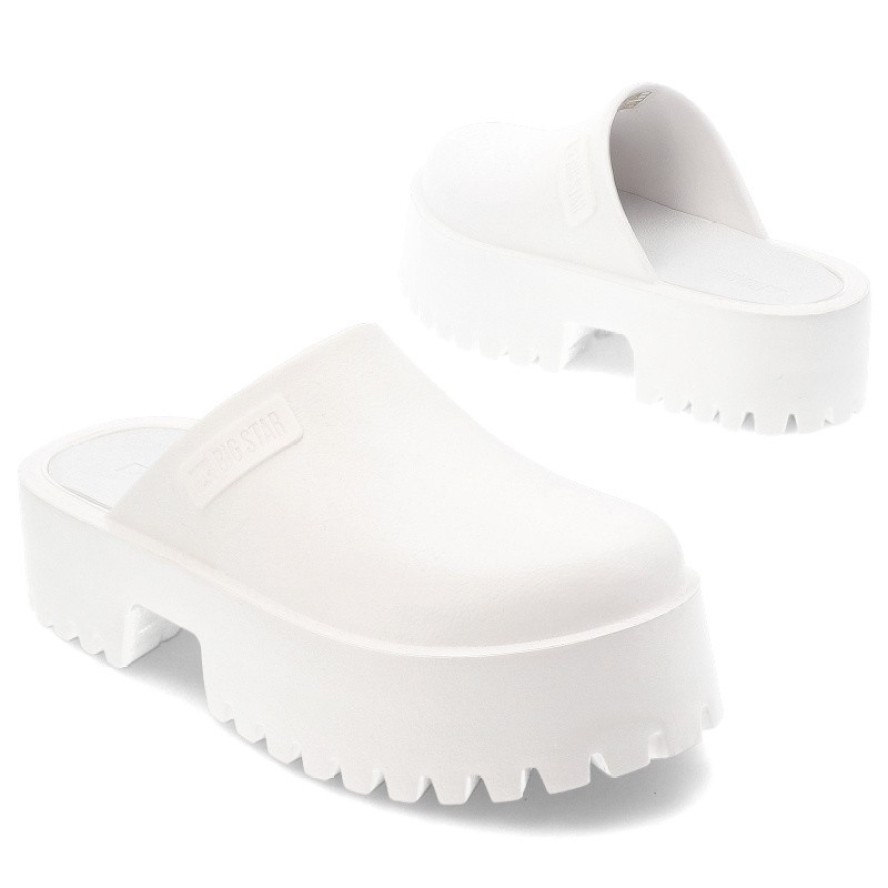 Białe Klapki Big Star Modne Obuwie Damskie Na Solidnej Podeszwie