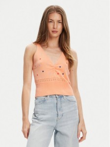 United Colors Of Benetton Top 10C1EH01A Pomarańczowy Regular Fit