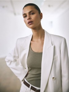 Marynarka oversize z wiskozą - biały