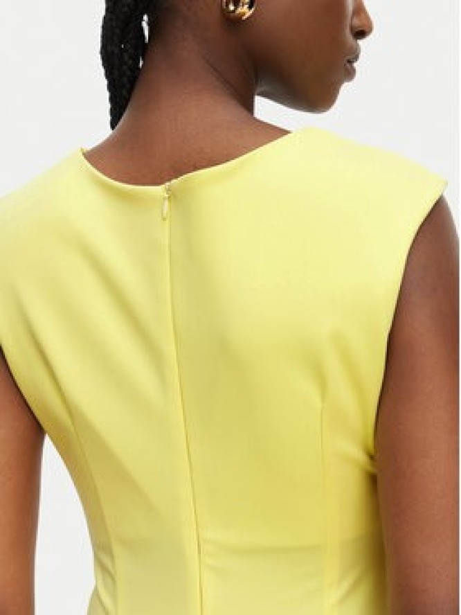 Rinascimento Sukienka koktajlowa CFC0127683003 Żółty jasny Slim Fit