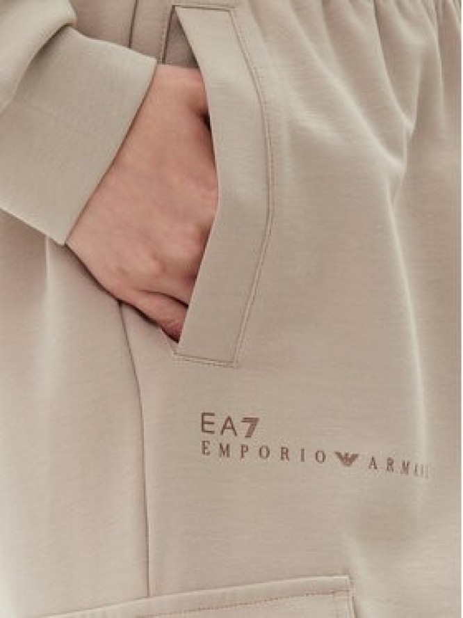 EA7 Emporio Armani Spodnie dresowe 7W000282 AF12501 U6155 Beżowy Loose Fit