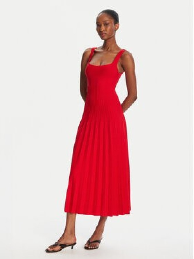 STAUD Sukienka dzianinowa Ellison R24S2213VN Czerwony Regular Fit