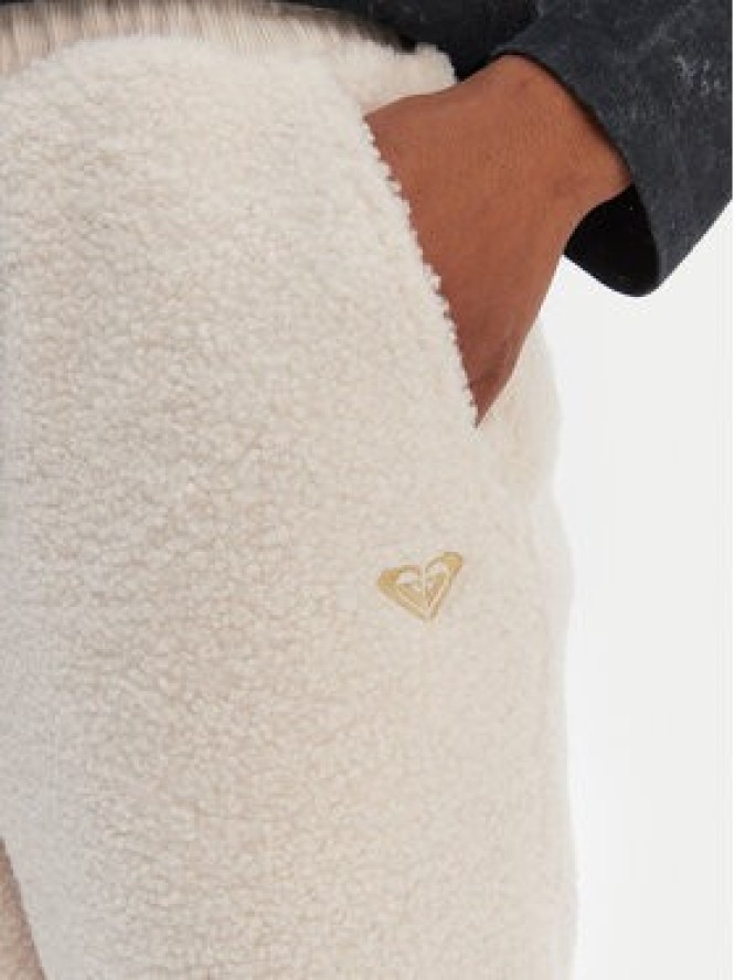 Roxy Spodnie dresowe Waves Of Warmths ERJNP03674 Écru Regular Fit