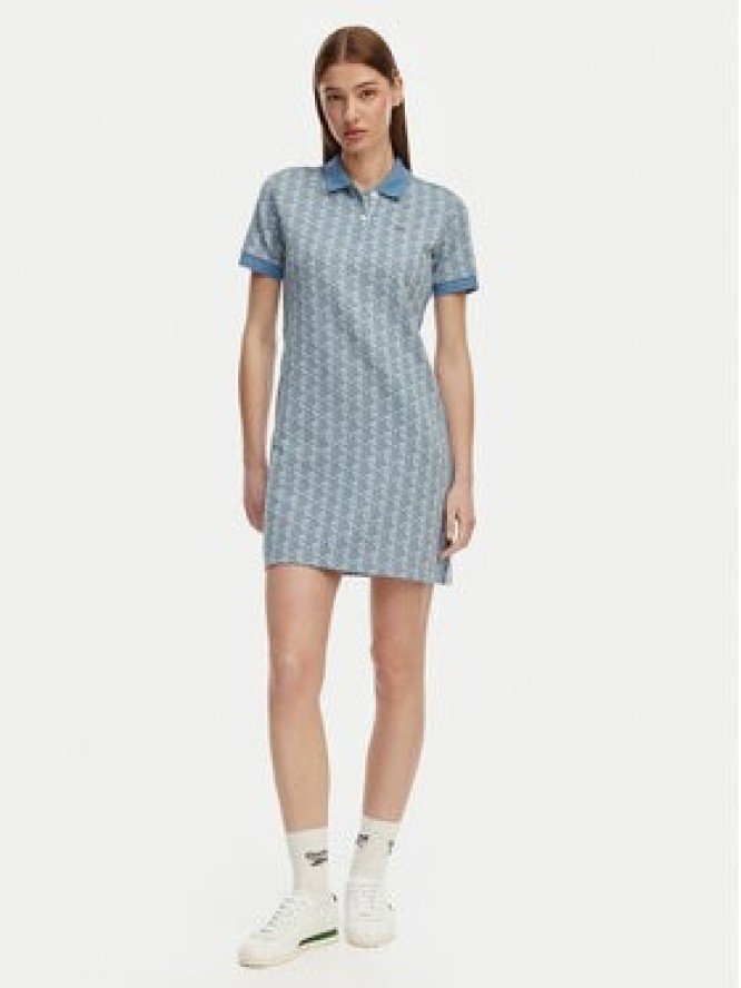 Lacoste Sukienka codzienna EF2655 Niebieski jasny Slim Fit