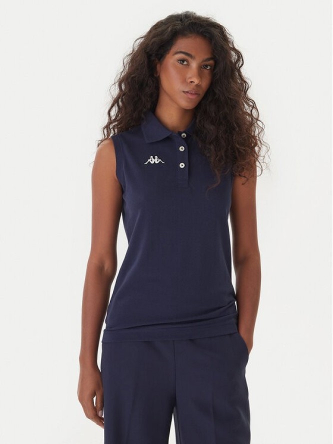 Kappa Polo Logo Tennis 302LR20 Granatowy Slim Fit