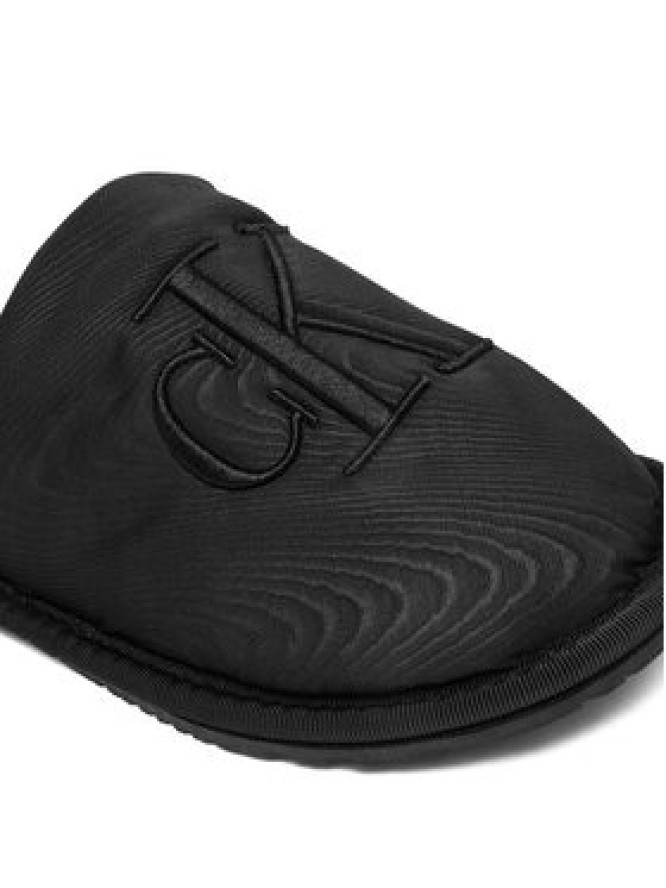 Calvin Klein Jeans Kapcie Slipper Satin Moire YW0YW02053 Czarny