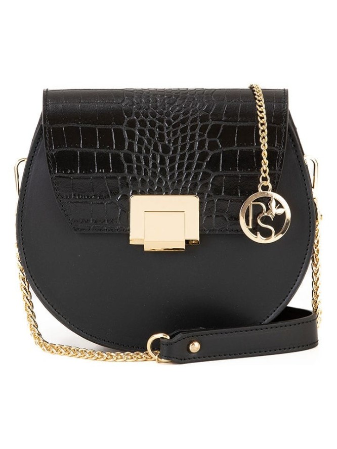 Pia Sassi Skórzana torebka "Cima Carnera" w kolorze czarno-czerwonym - 24 x 18 x 7 cm rozmiar: onesize