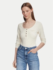 Guess Bluzka W6YP60 K5318 Kremowy Slim Fit
