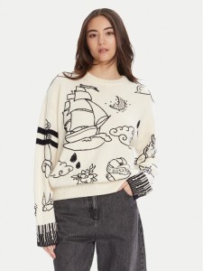 PINKO Sweter Andros 105427 A2PK Écru Regular Fit