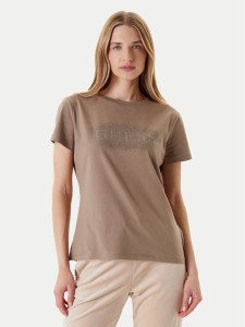 Guess T-Shirt V5YI08 J1314 Brązowy Regular Fit