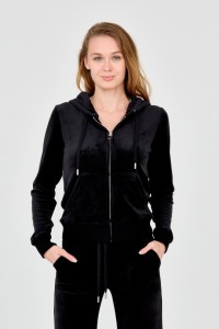 JUICY COUTURE Czarna damska bluza Robertson Hoodie, Rozmiar M