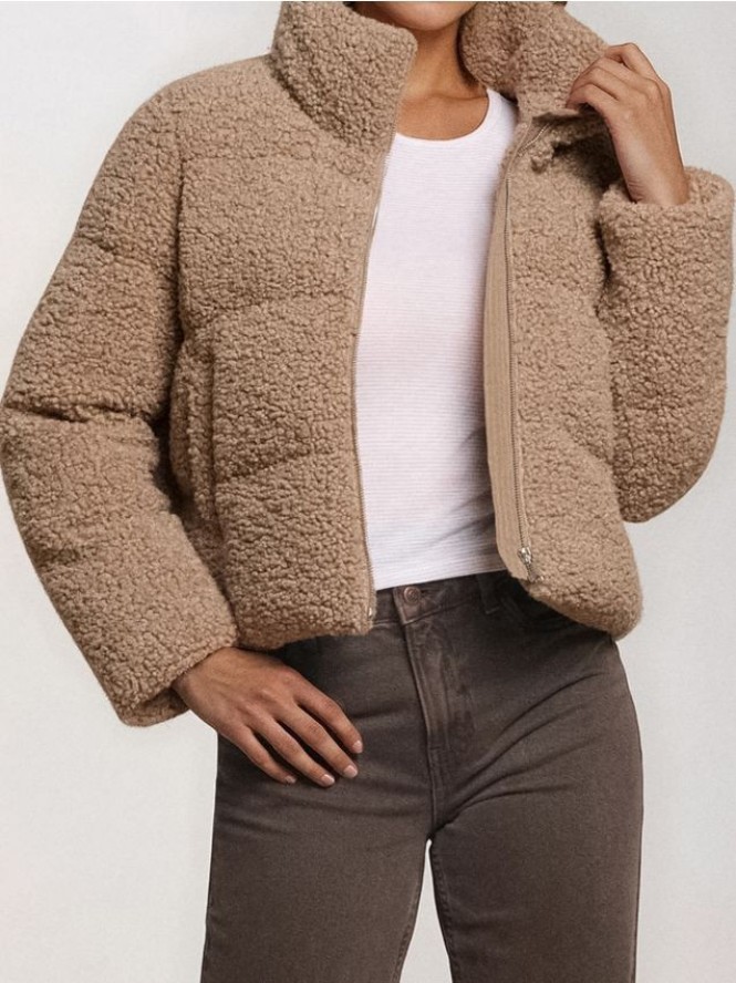 Kurtka teddy - brązowy