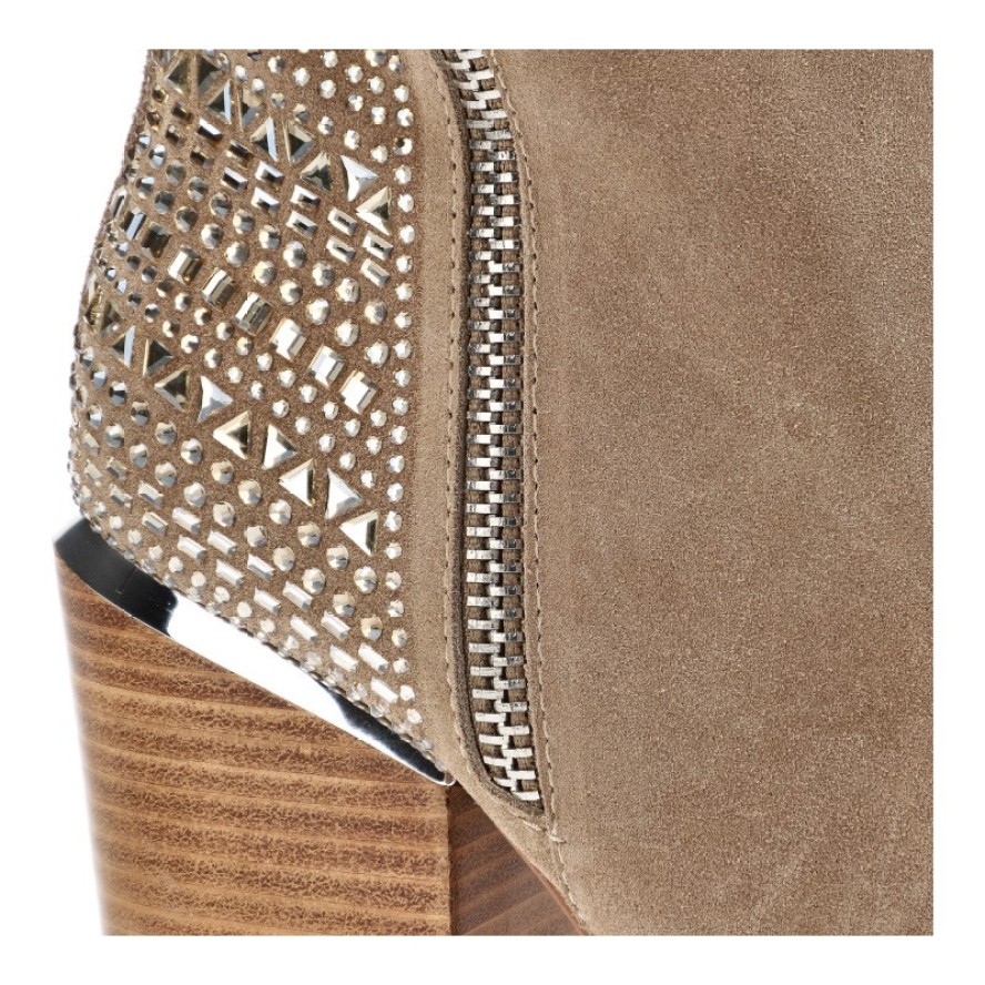 Beżowe Botki Alma En Pena Eleganckie Kowbojki Damskie