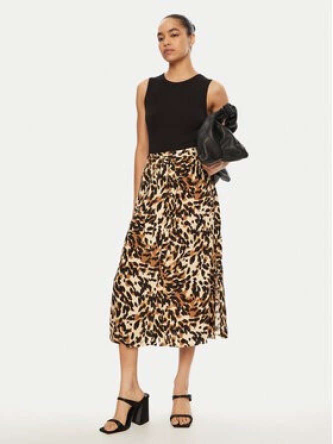 YAS Spódnica midi Savanna 26028279 Brązowy Regular Fit