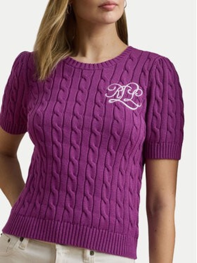 LAUREN RALPH LAUREN Sweter 200976989002 Fioletowy Slim Fit