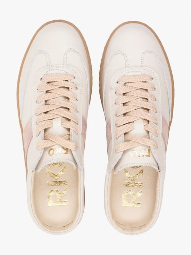 Kremowe sneakersy bez pięty