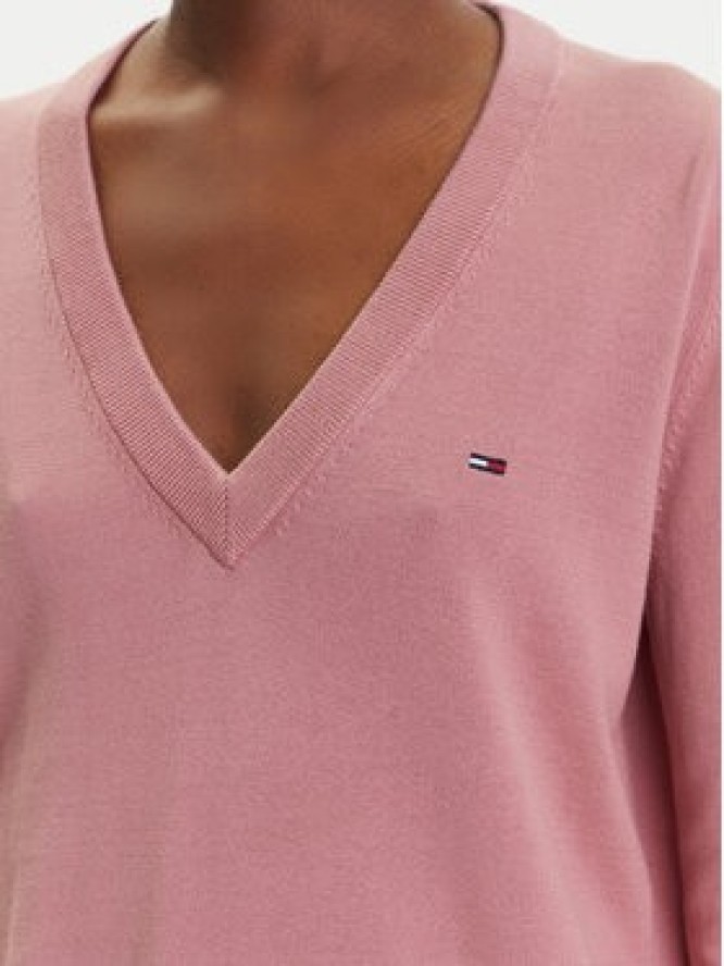 Tommy Jeans Sweter Essential DW0DW19888 Różowy Regular Fit