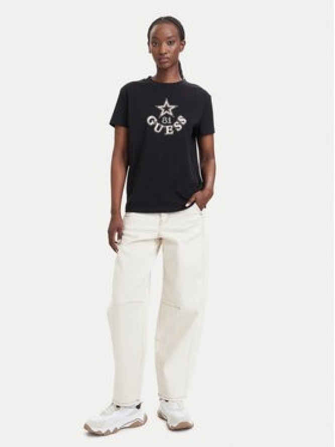 Guess T-Shirt V6YI04 K4268 Czarny Regular Fit