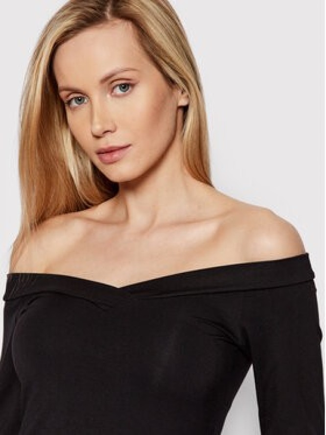 Pieces Bluzka Maliva 17103018 Czarny Slim Fit