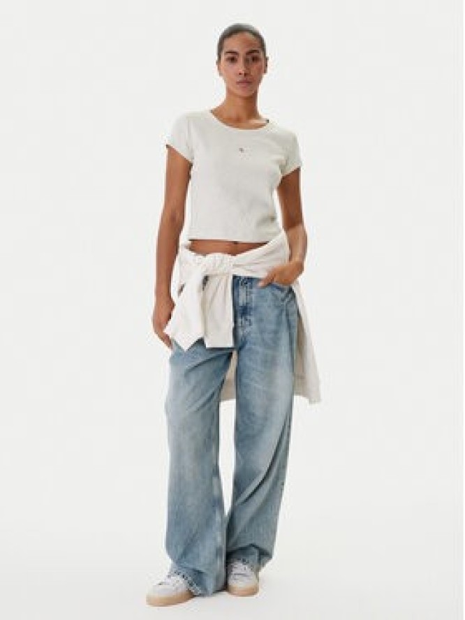 Calvin Klein Jeans T-Shirt LV047C200G Beżowy Slim Fit