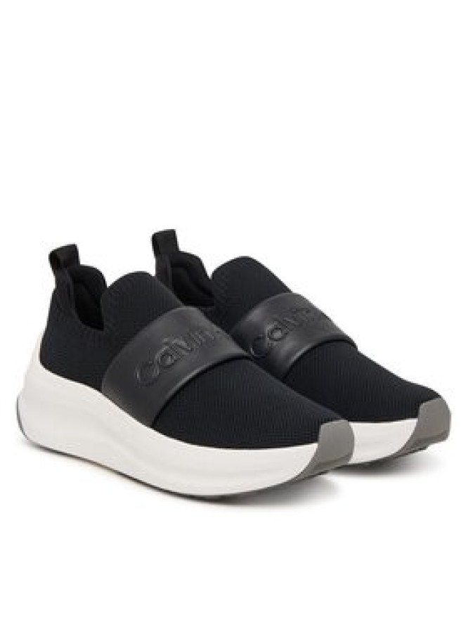 Calvin Klein Sneakersy Chunky Run Slipon Knit Logo Tape HW0HW03261 Czarny