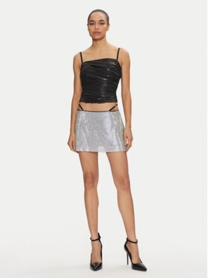 Juicy Couture Spódnica mini Chainmail JCMGS223261 Srebrny Slim Fit