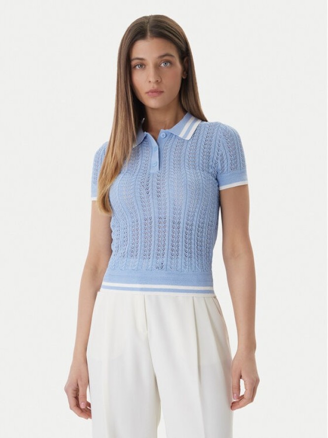 Guess Sweter W6GR25 Z0672 Niebieski Regular Fit