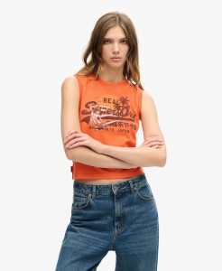 Koszulka bez rękawów Slim LA Vintage Logo Graphic od SUPERDRY