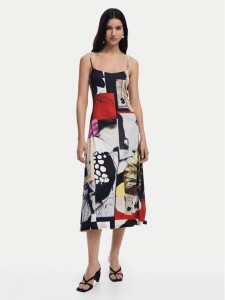 Desigual Sukienka codzienna Newspaper Coll 25SWVK40 Kolorowy Regular Fit