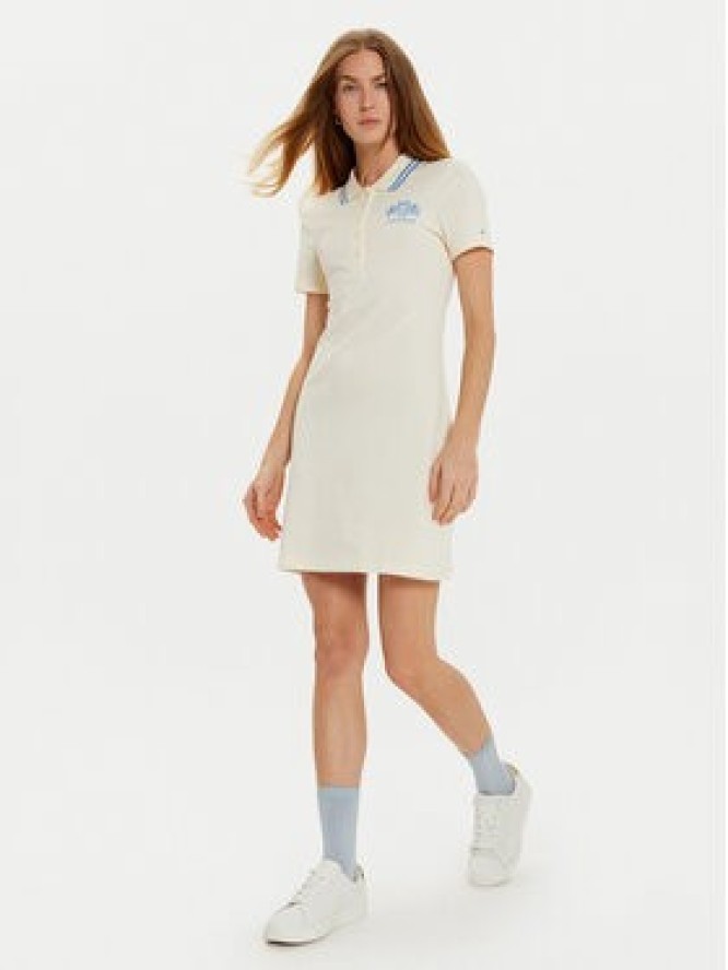 Tommy Hilfiger Sukienka codzienna Varsity WW0WW43841 Beżowy Slim Fit